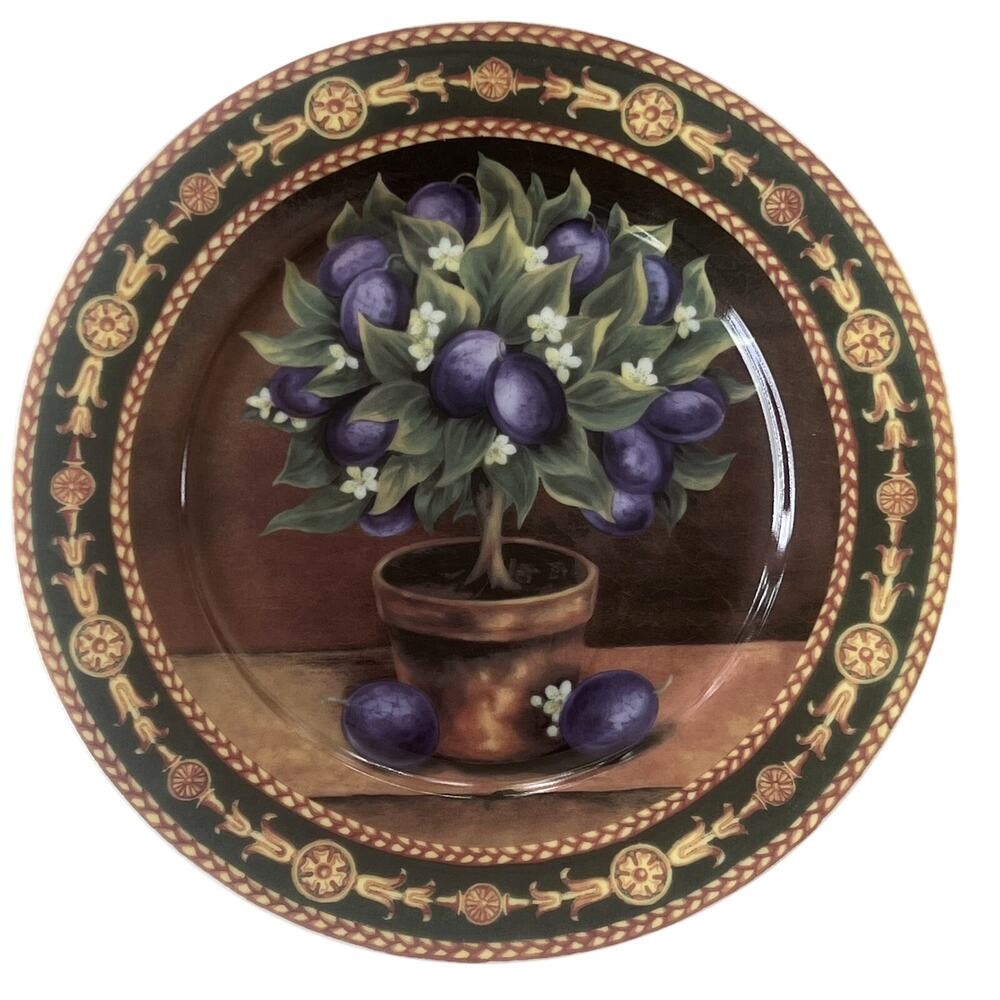 Rochard Limoges Topiary Fruit Tree Salad Plates Set of 4 France 7.75 in - Picture 5 of 10
